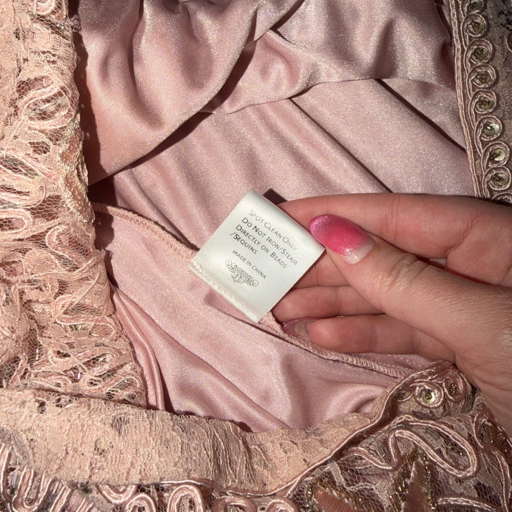 Sue Wong Pink Floral Embroidered Midi Dress - Picture 9 of 9